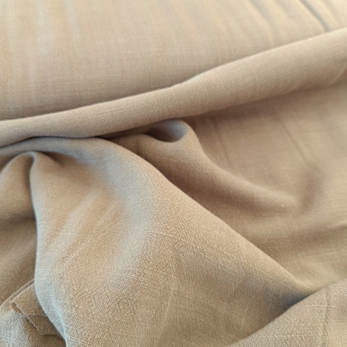 Viskose - Leinen - Uni - camel